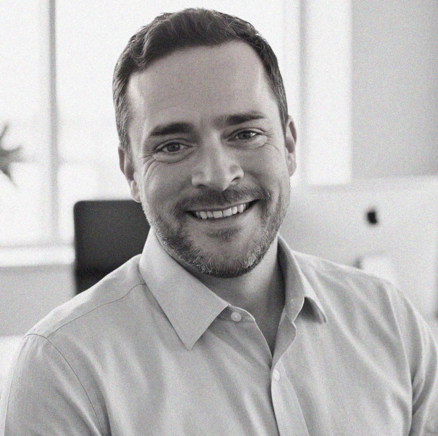 Black and white portrait of Nate Irish.